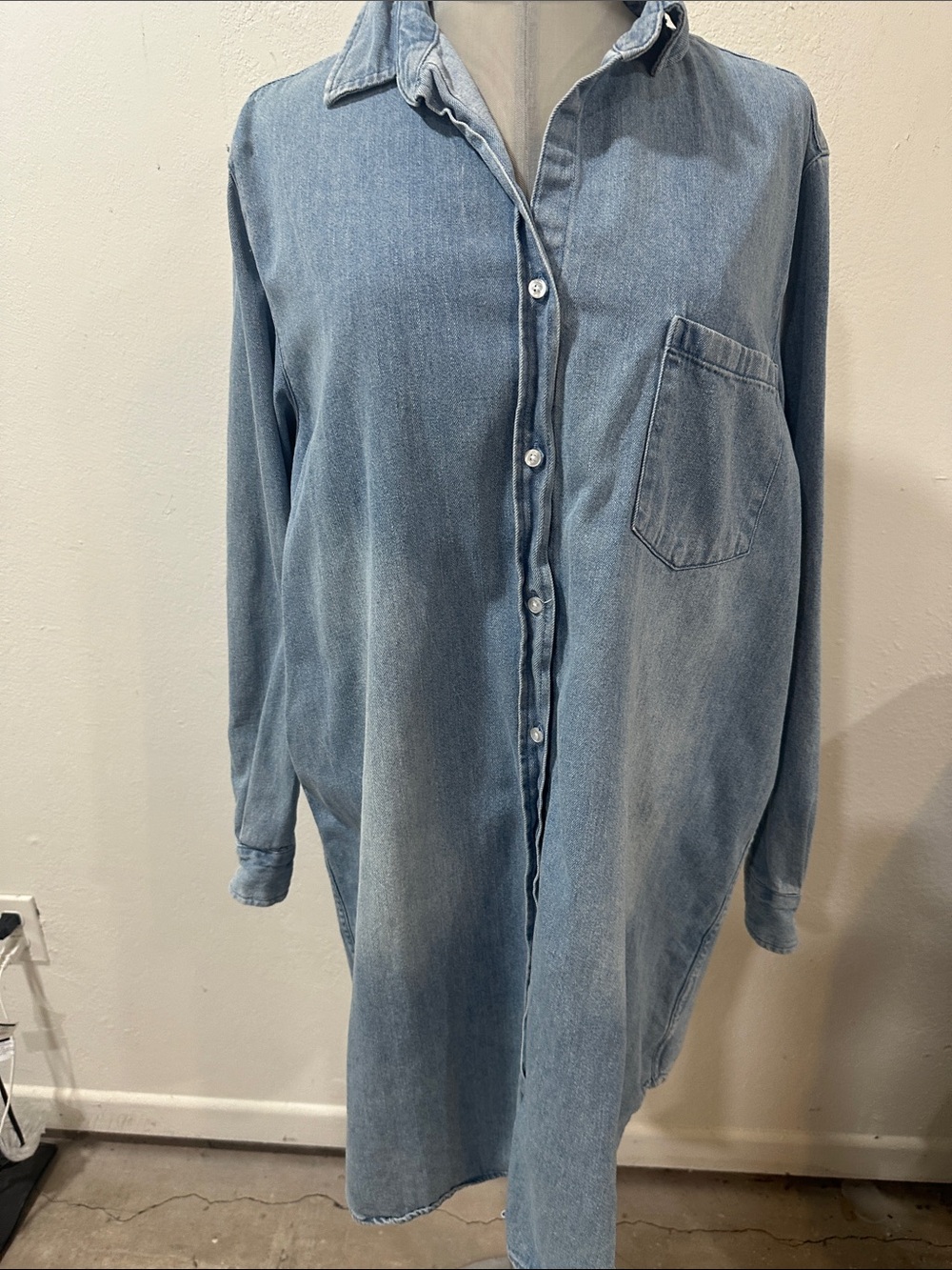 Quince Blue Denim Shirt Dress